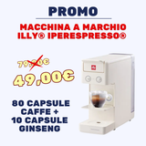 PROMO: MACCHINA a marchio ILLY® IPERESPRESSO + 80 CAPSULE CAFFE + 10 CAPSULE GINSENG