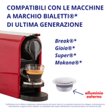 Capsule Caffè Barbaro compatibili con macchine da caffè a marchio Bialetti®* con ALLUMINIO ESTERNO