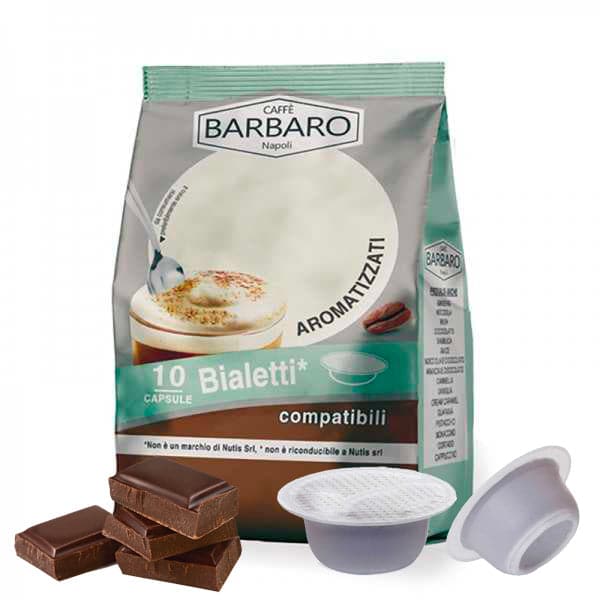 Caffè Barbaro-Kapseln, die mit Bialetti-Aromen kompatibel sind